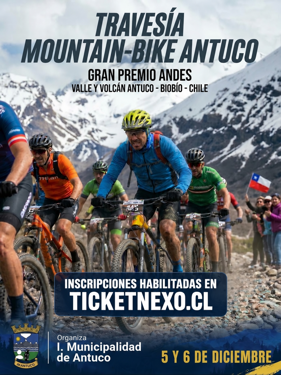 Afiche TRAVESÍA MOUNTAIN BIKE VALLE Y PARQUE NACIONAL ANTUCO 2026